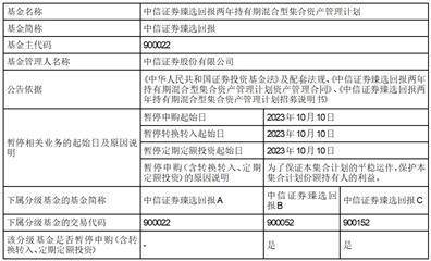 中信证券股份有限公司中信证券 臻选回报两年持有期混合型集合资产管理计划暂停申购（含转换转入、 定期定额投资）公告
