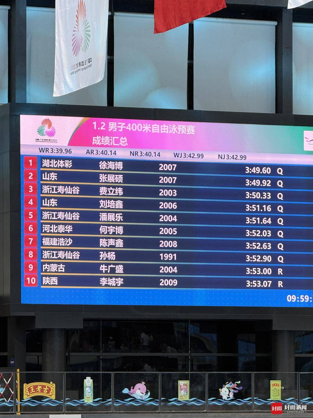 孙杨以0.1秒优势<strong></p>
<p>九龙币虚拟</strong>,惊险晋级全运会男子400米游泳决赛